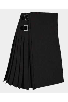 Solid Black Modern Tartan Kilt